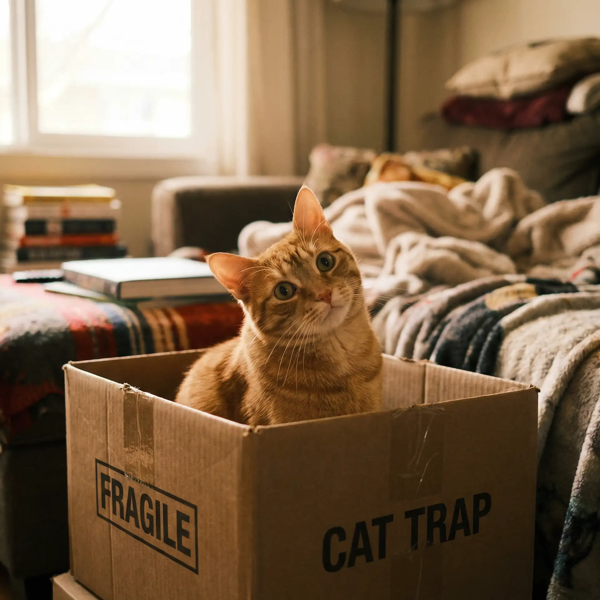 橘猫躲在纸箱里 - 免费高清电影下载